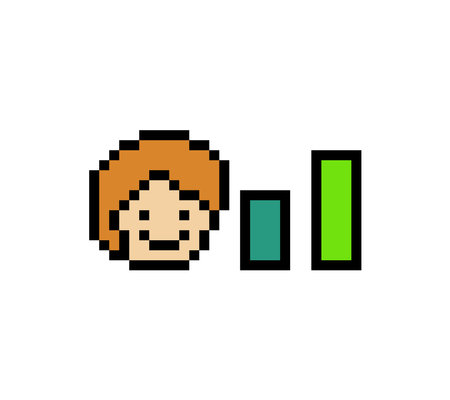 Cartoon cute pixel cartoon 8bit character business man businessman smart work game for decoration business 8 bit male career smart character game vector.のイラスト素材