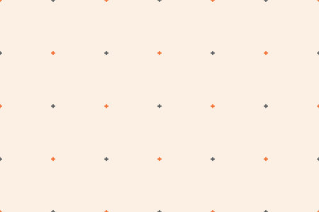 Fabric pattern traditional ethnic motif ikat geometric cross stitch.Ikat embroidery Ethnic oriental Pixel brown cream label background. Abstract,vector,illustration. Texture,decor.のイラスト素材