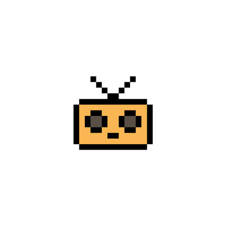 Cute pixel cartoon 8bit radio music stereo volume speaker for decoration transistor radio sound...