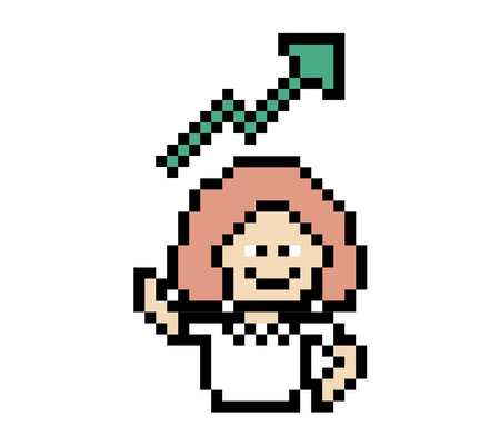 Cartoon cute pixel cartoon 8bit character business woman office smart work game decoration business...