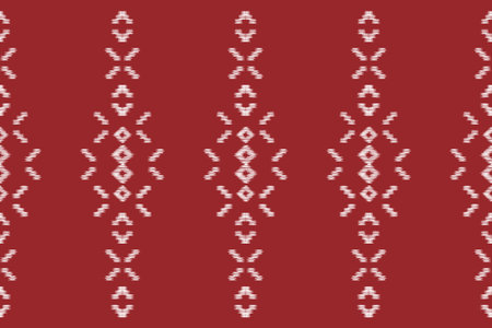 Ethnic Ikat fabric pattern geometric style.African Ikat red embroidery Ethnic oriental pattern red...
