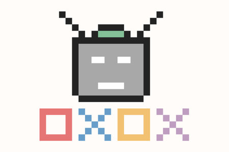 Cartoon robot robotic or ai humanoid business enginner 8 bit with bot,toy,artificial...