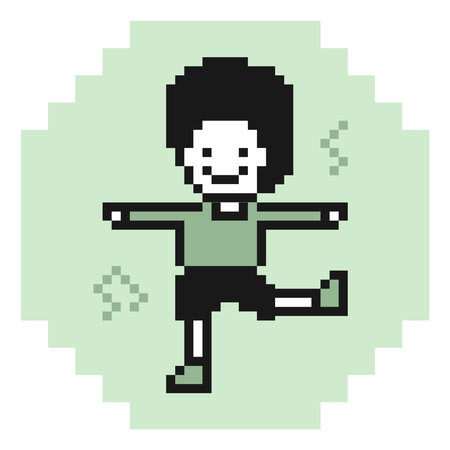 Cartoon cute man dancing dance song music exercise workout with aerobics,gym,cardio,lifestyle,sing.