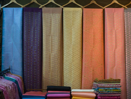 Colorful Thai Silk from OTOP, Thailandの写真素材