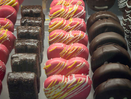 Colorful ice cream cake popsの写真素材