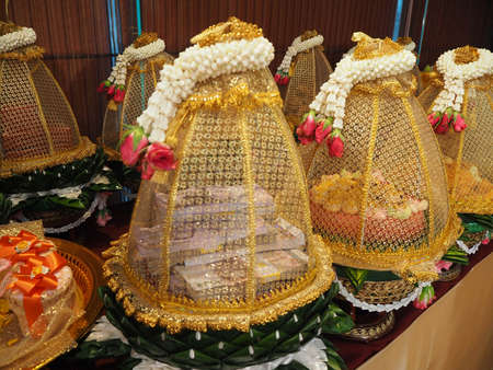 A set of engagement bowl for Thai engagement ceremonyの写真素材