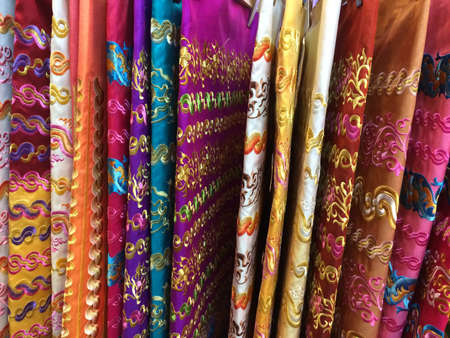Colorful sarongs from Thailandの写真素材