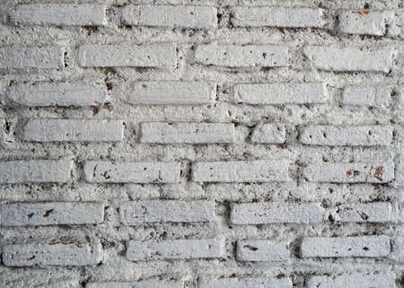 old white brick wall background and textureの写真素材