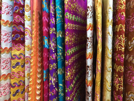 Colorful sarongs from Thailandの写真素材