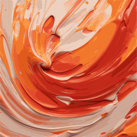 illustrative smooth brush of oil paint strokes, orange and red oil color in diagonally direction ,vector illustration, background texture and backdropのイラスト素材