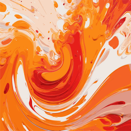 illustrative smooth brush of oil paint strokes, orange and red oil color in diagonally direction ,vector illustration, background texture and backdropのイラスト素材