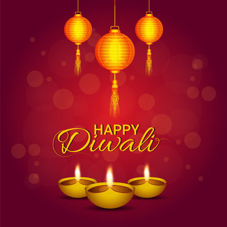 Happy diwali festival of light, the festival of india celebration greeting cardのイラスト素材