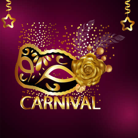 Carnival gold text effect with creative gold maskのイラスト素材