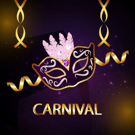 Carnival invitation greeting card with creative carnival maskのイラスト素材