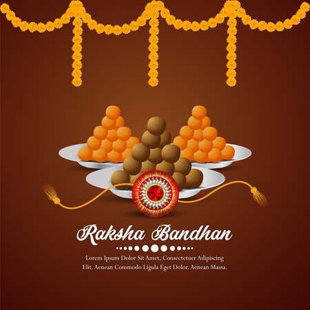 Happy raksha bandhan celebration greeting card with creative vector illustrationのイラスト素材