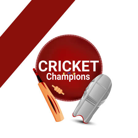 Cricket tournament match concept with stadium and cricket equipmentのイラスト素材