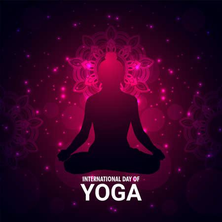 Creative design of international yoga day with vector illustrationのイラスト素材