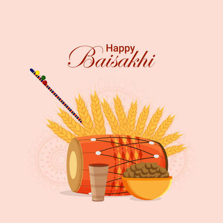 Vaisakhi greeting card and backgroundのイラスト素材