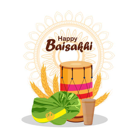 Vaisakhi greeting card and backgroundのイラスト素材