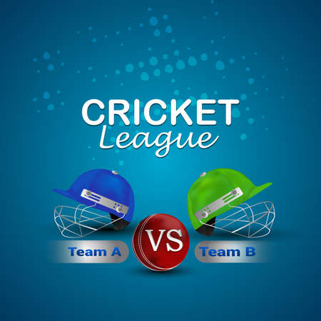 Cricket tournament match concept with stadium and cricket equipmentのイラスト素材