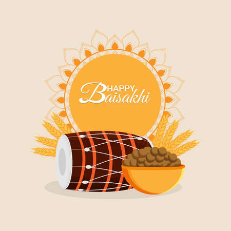 Vaisakhi greeting card and background