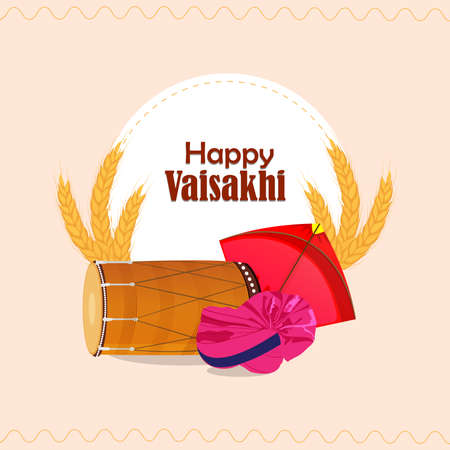 Vaisakhi greeting card and backgroundのイラスト素材