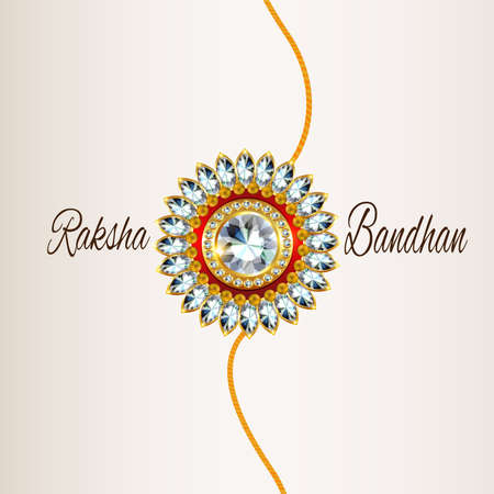 Rakhi design for Happy Raksha Bandhan with backgroundのイラスト素材
