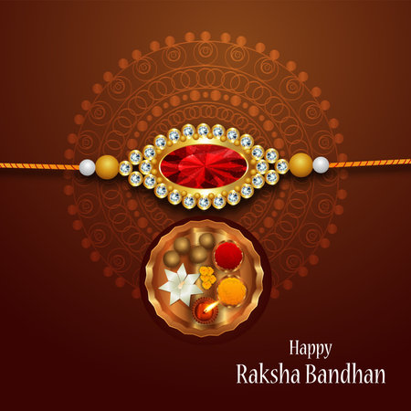 Rakhi design for Happy Raksha Bandhan with backgroundのイラスト素材