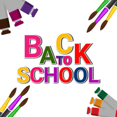 Back to school background with creative school elements with blackboardのイラスト素材