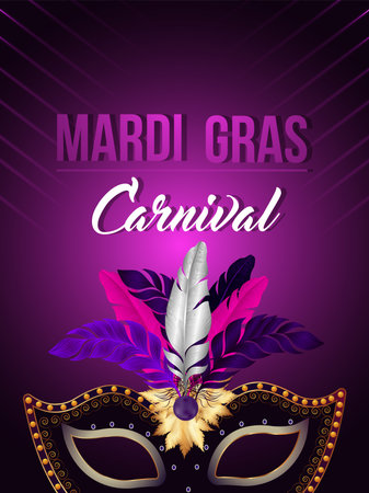 Mardi gras celebration background with golden maskのイラスト素材