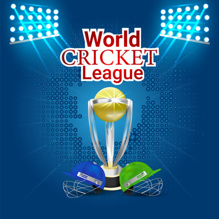 Cricket tournament match with vector player halmet and batのイラスト素材