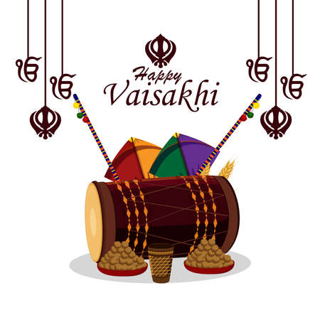 Vaisakhi greeting card and backgroundのイラスト素材