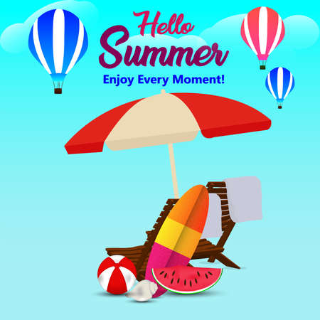 Summer Beach Party Flyer Templateのイラスト素材