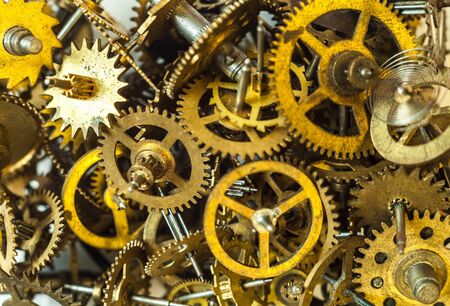 Old watch gears backgroundの写真素材