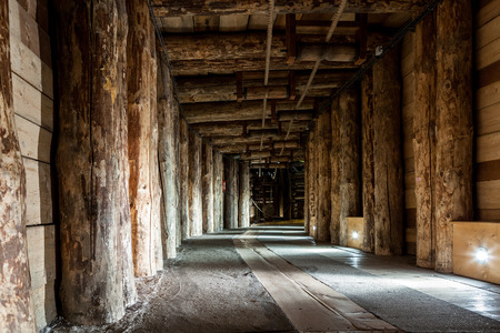 Salt miners corridors deep undeground - Wieliczka Salt Mineの写真素材
