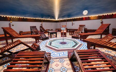Glasgow , Scotland, United Kingdom - March 8, 2018: Arlington Baths Club Turkish Suite Interior - the first Turkish Baths in Glasgow from 1875.のeditorial素材