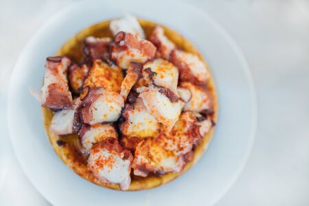 Pulpo a la Gallega also called Pulpo a Feira, this is Galician style cooked octopus and is the most iconic dish in the whole of the region. の写真素材