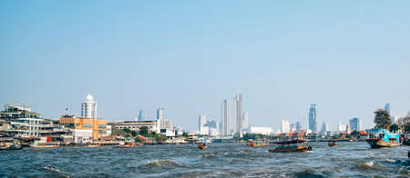 Bangkok, Thailand â€“ February 29, 2019: Thailand capital city Bangkok downtown skyscrapers...