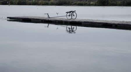 peaceful view on a lakeのeditorial素材