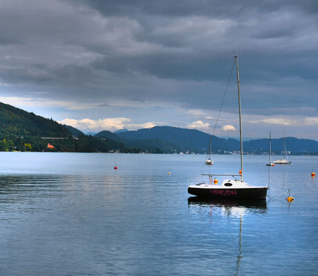 lake and boatのeditorial素材