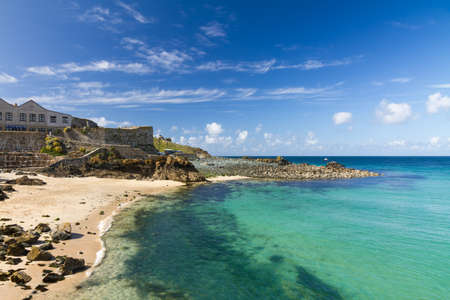 Beach in St  Ives with blue sky, Cornwall, England
