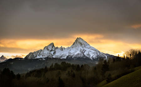 Watzmann at sunset, Berchtesgadener Land, Germanyの写真素材