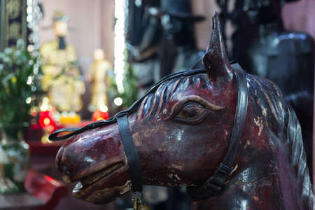SAIGON, VIETNAM - JANUARY 27, 2014: Horse statue in Jade Pagodaのeditorial素材