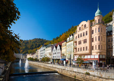 CARLSBAD, CZECH REPUBLIC - OCTOBER 10, 2015 - The historic city of Carlsbad is one of the most famous spa towns in Europeのeditorial素材