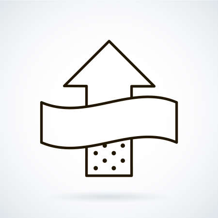 Black line icons for ventilation equipment, filter  on white background.のイラスト素材