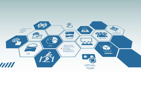 Tap screen with flat logo digital AR technology future. Vector illustration for your design needsのイラスト素材