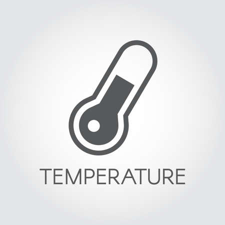 Thermometer icon drawing in trendy flat style. Black symbol temperature. Graphic element for culinary, medical, meteorological and other projects. Vector illustrationのイラスト素材
