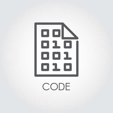 Code linear icon. Programming panel software. Technology authorization icon . Abstract pin sign for credit cards, mobile devices, automatic teller machines. Outline pictogram. Vector contour labelのイラスト素材