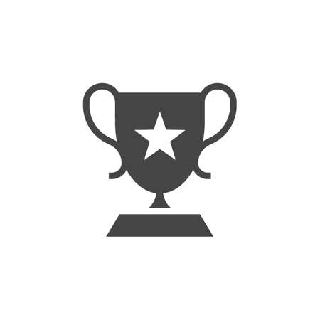 Cup trophy glyph icon. Game UI and UX element. Symbol of award for victory, first place, winning tournament. Achievement champion black flat sign. Vector illustration isolatedの写真素材