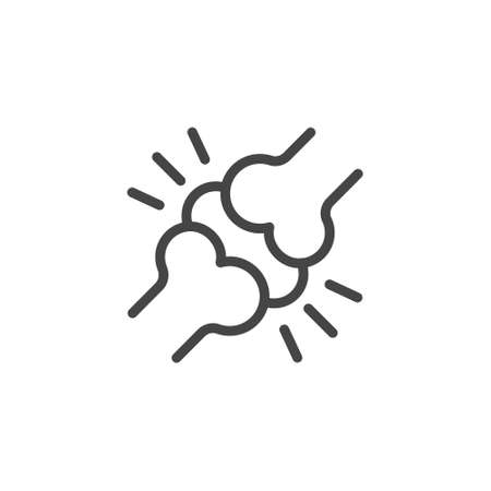 Bone ache line icon. Bone pain - symptom of common cold, arthritis, diseases, human body injury and illness sign vector.のイラスト素材
